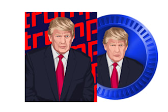 create celebrity or figure crypto coin logo in vector art
