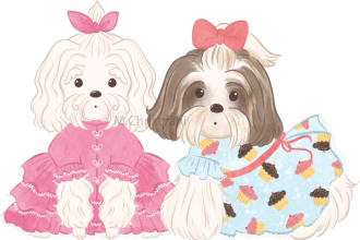 draw an illustration of animal, custom pet portrait