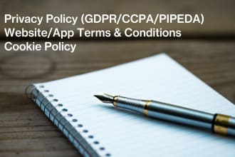 为GDPR合规或CCPA合规性或PIPEDA编写隐私政策