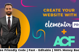 create a wordpress website with elementor pro and acf