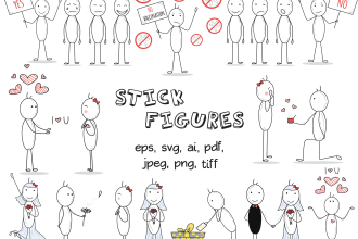 draw a stickman stick figure people line doodle sketch art