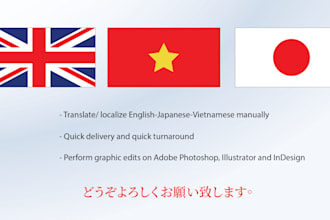 translate or localize english, japanese into vietnamese