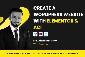 create wordpress website with elementor and acf or elementor pro