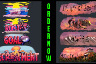 design illustrated twitch label overlay panels, discord panel banners and more