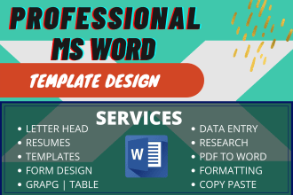 design ms word editable template and format ms word document