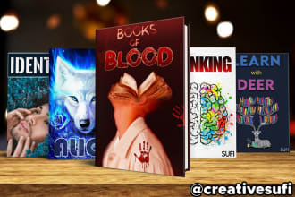 design book cover, ebook cover, amazon KDP with 3d mockup design