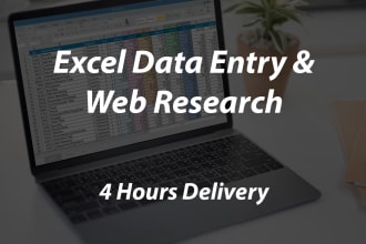 do excel data entry, name and email entry