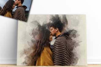 turn your picture into a watercolor painting on a canvas