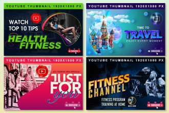 design attractive youtube thumbnails and eye catchy yt art cover