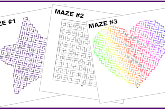create maze puzzles in different shapes