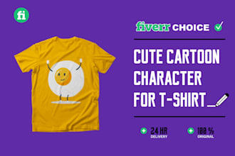 draw cute cartoon character for t shirt design