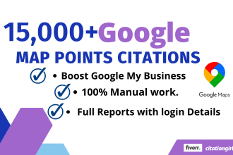 do 15,000 google map points citations for local SEO and gmb ranking