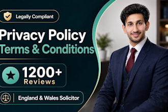 write or review gdpr compliant privacy policy, terms and conditions