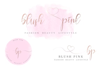 design rose gold signature feminine modern logo for beauty salon, shop