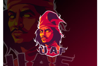 draw your photo in mascot logo, twitch, discord, youtube