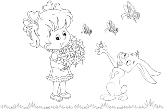 draw beautiful coloring book page for kids