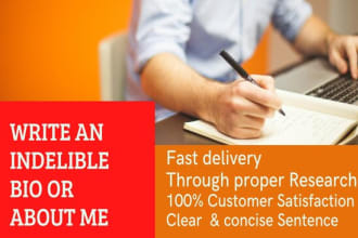 write or edit professional biography for your website content