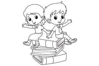 draw coloring book page for children