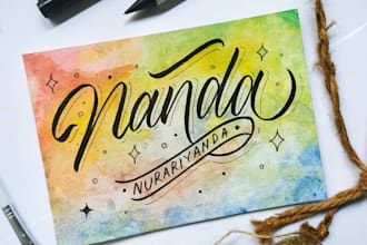 Hot Deals!  create custom name hand lettering