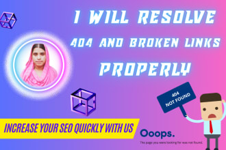 resolve 404 errors, 301 htaccess redirect, broken links on any site