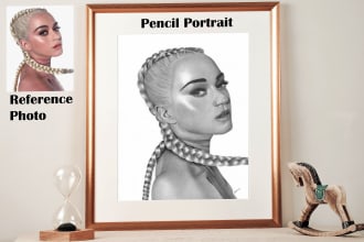draw realistic hand drawn pencil portrait