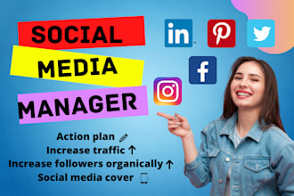 be your social media marketing manager facebook, ig,linkedin