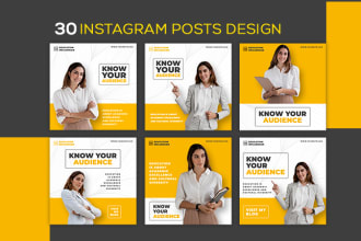 create 30 instagram post design social media posts template