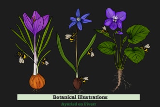 create botanical or nature illustration for you