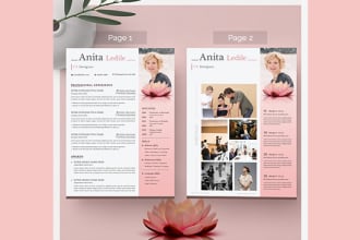 design modern and attractive resume, CV, portfolio template