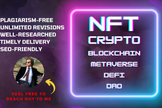 write SEO blog posts or articles on crypto, nfts, and blockchain