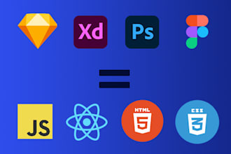 convert any design into react or html website