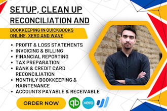 do quickbooks online or xero bookkeeping, and reconciliation