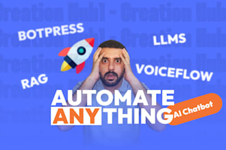 develop ai chatbot using n8n, voiceflow, llm, rag, open ai gpt, botpress
