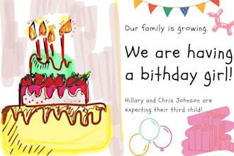 create your birthday card , baby shower, wedding invitation