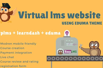 setup virtual lms site with eduma theme and learndash