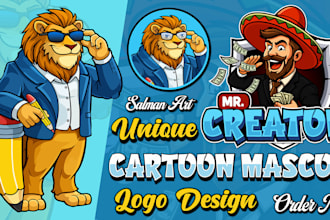 design unique cartoon character mascot logo