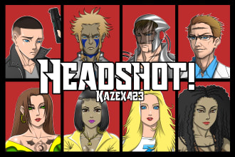 draw a headshot in a manga anime style