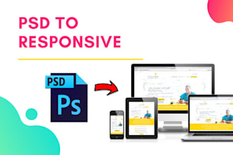 convert psd to html and html to responsive and xd to html