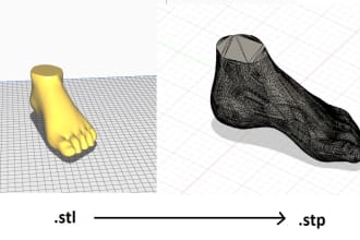 convert your stl file into a step file