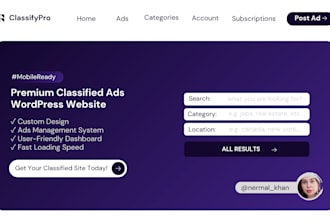 design classified or ad listing wordpress website