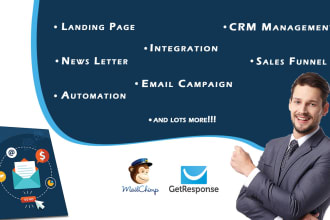 design mailchimp email marketing, campaign landing page getresponse landing page