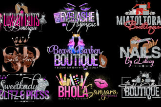 do feminine, hair, eyelashes, boutique, nails, spa and beauty salon logo design