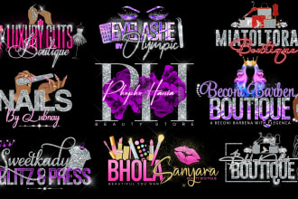 do feminine hair eyelashes boutique nails cosmetics and beauty salon logo design