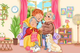 draw children story book illustration
