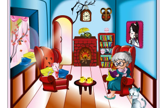 design awsome children book cover and book illustration