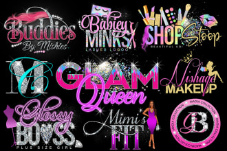 do feminine,glitter,hair,lips,nail,cosmetic,eyelashes,boutique logo design