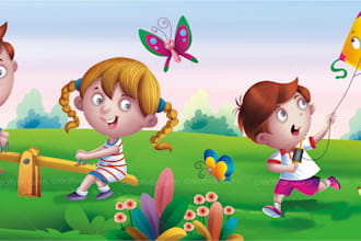 create joyful 3d illustrations for children books and poems