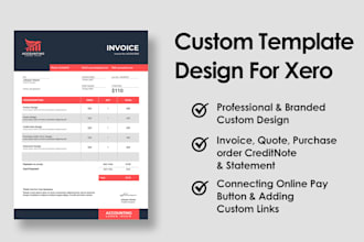 design custom and branded invoice template for xero