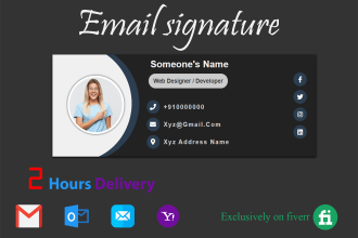 design static or animated professional html email signature