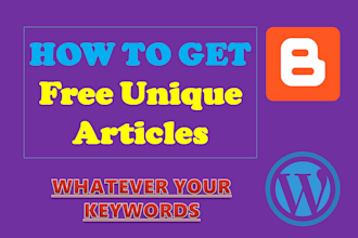 teach you by skype how to find unlimited free unique articles for any blog
